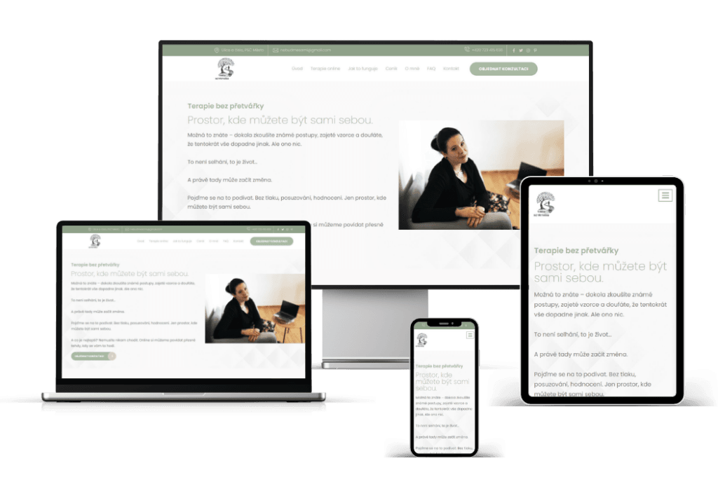 Tvorba webu pro terapeuty Web pro terapeutku TerapieBezPretvarky.cz